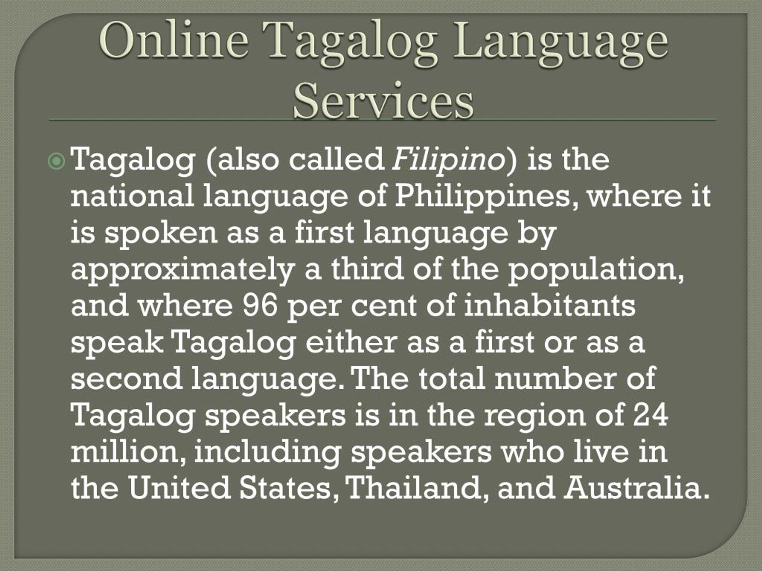 presentation in tagalog language