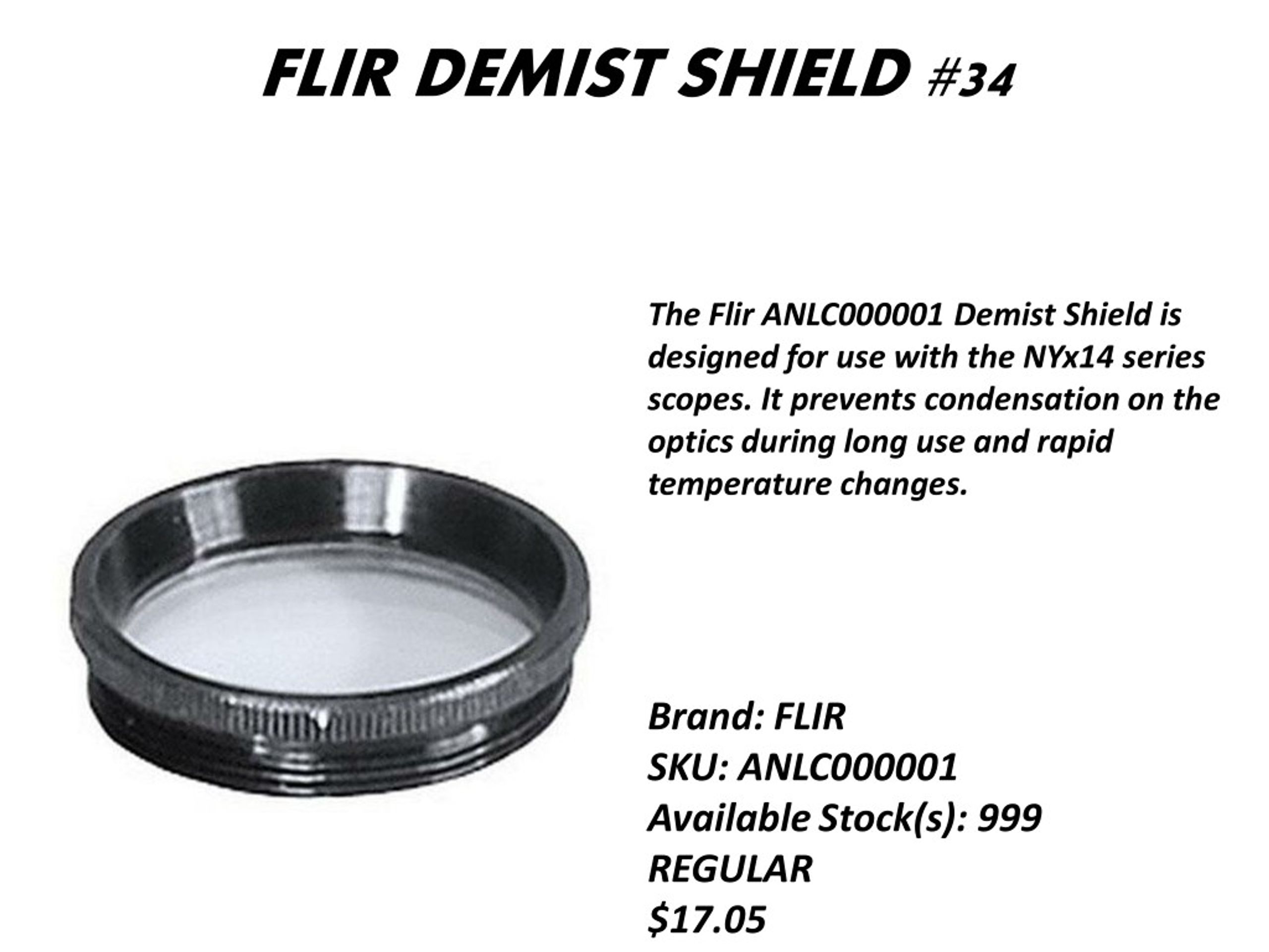 PS Series D2 4127306 Thermal Imaging Accessory Flir Lens Cap