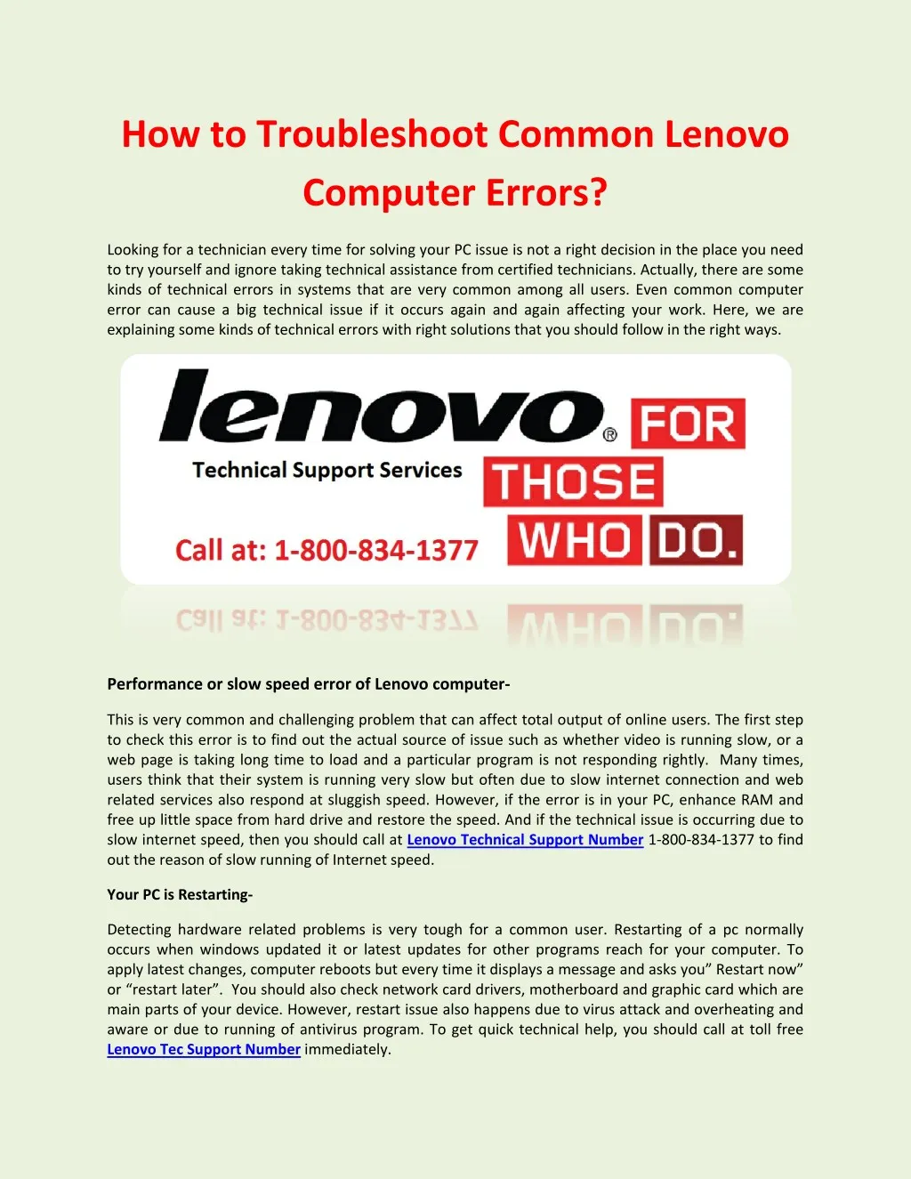 PPT How to Troubleshoot Common Lenovo Computer Errors? PowerPoint