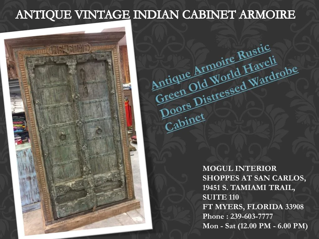 Ppt Antique Vintage Indian Cabinet Armoire Powerpoint