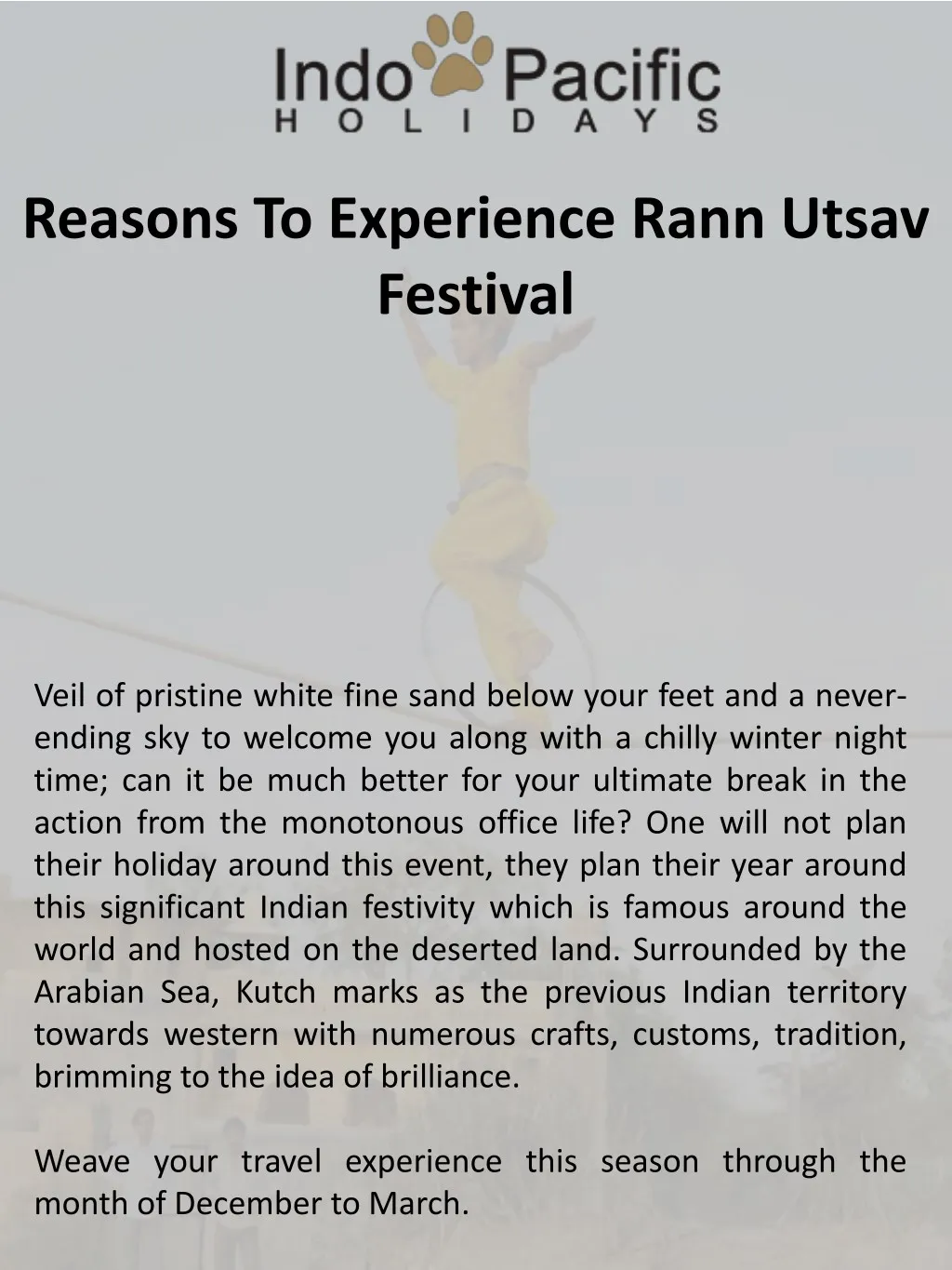 reasons to experience rann utsav festival n.