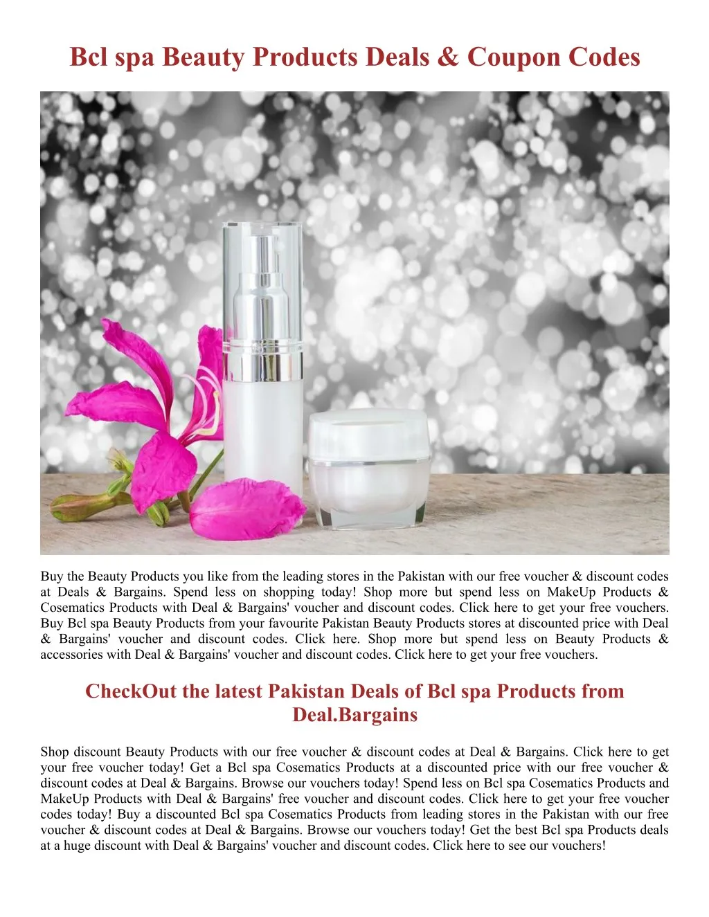 bcl spa beauty products deals coupon codes n.
