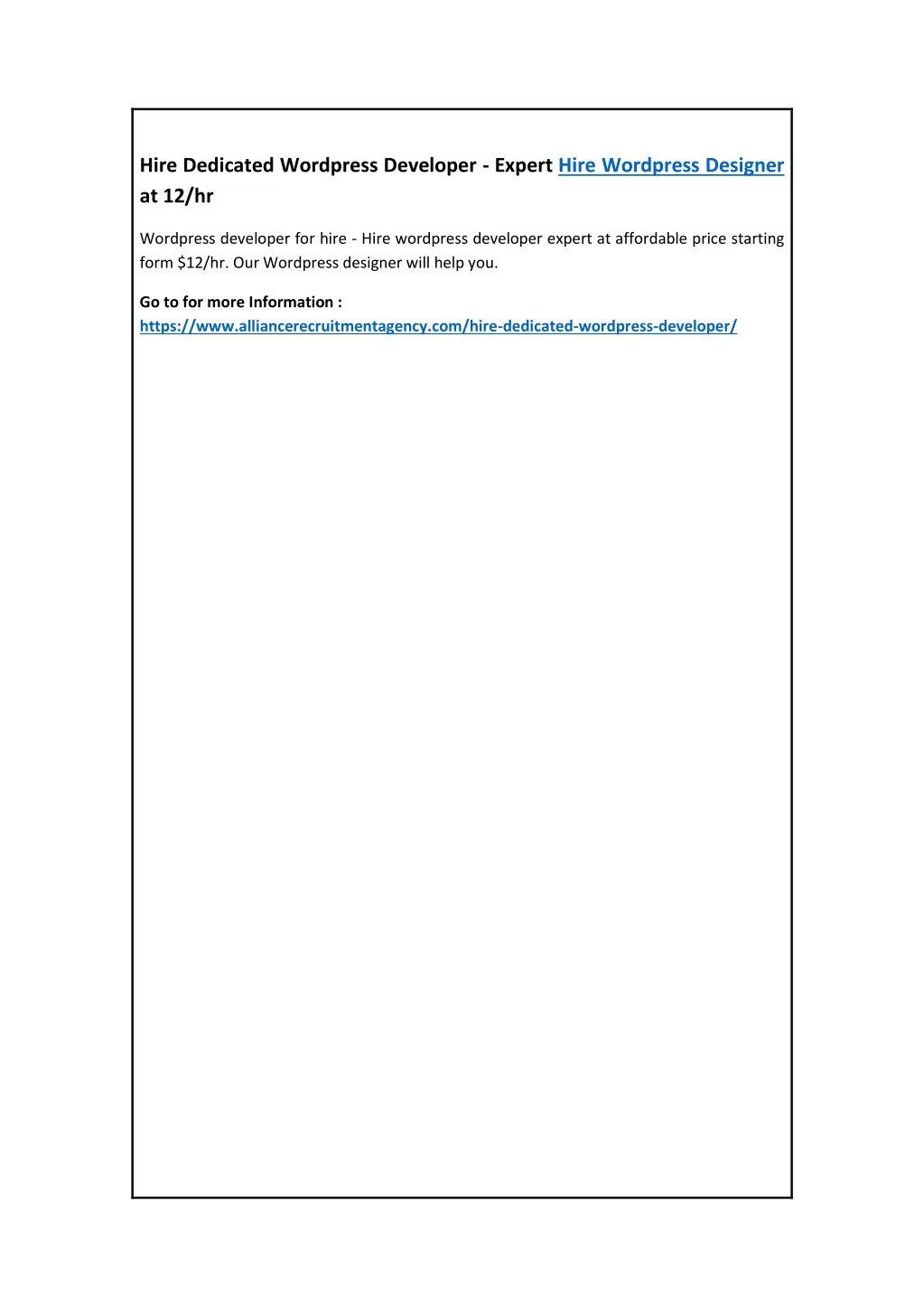 hire dedicated wordpress developer expert hire n.