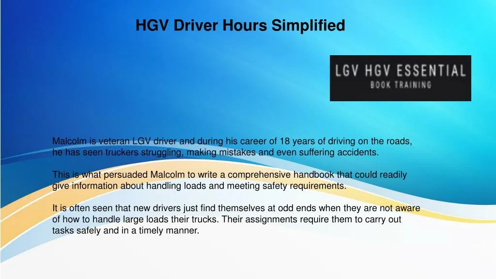 Working time directive for hgv drivers for mac