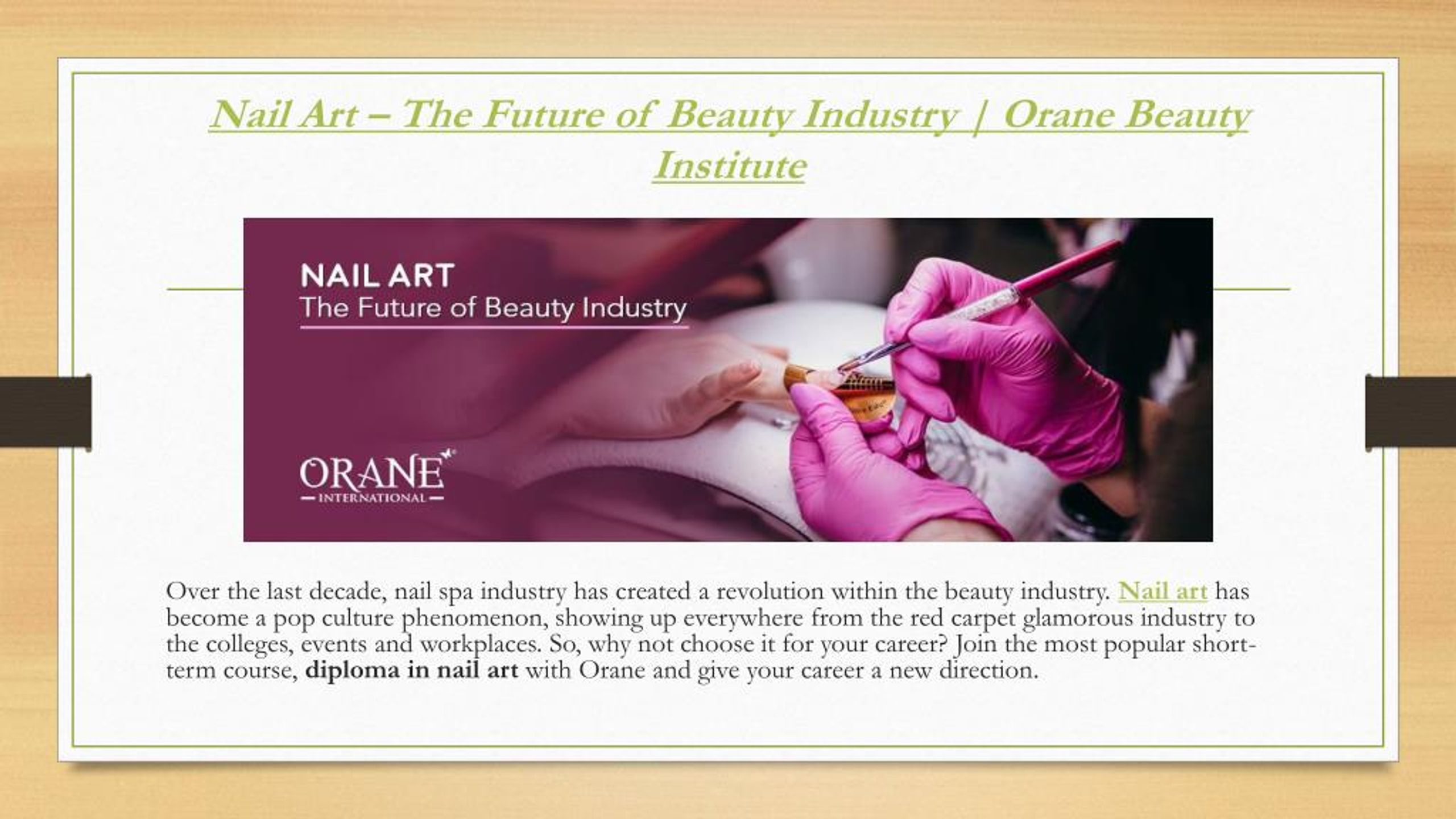 Why Choose Nail Technician As a Career Option? - Orane Beauty Institute –  #1 Academy for Beauty & Wellness Courses in India