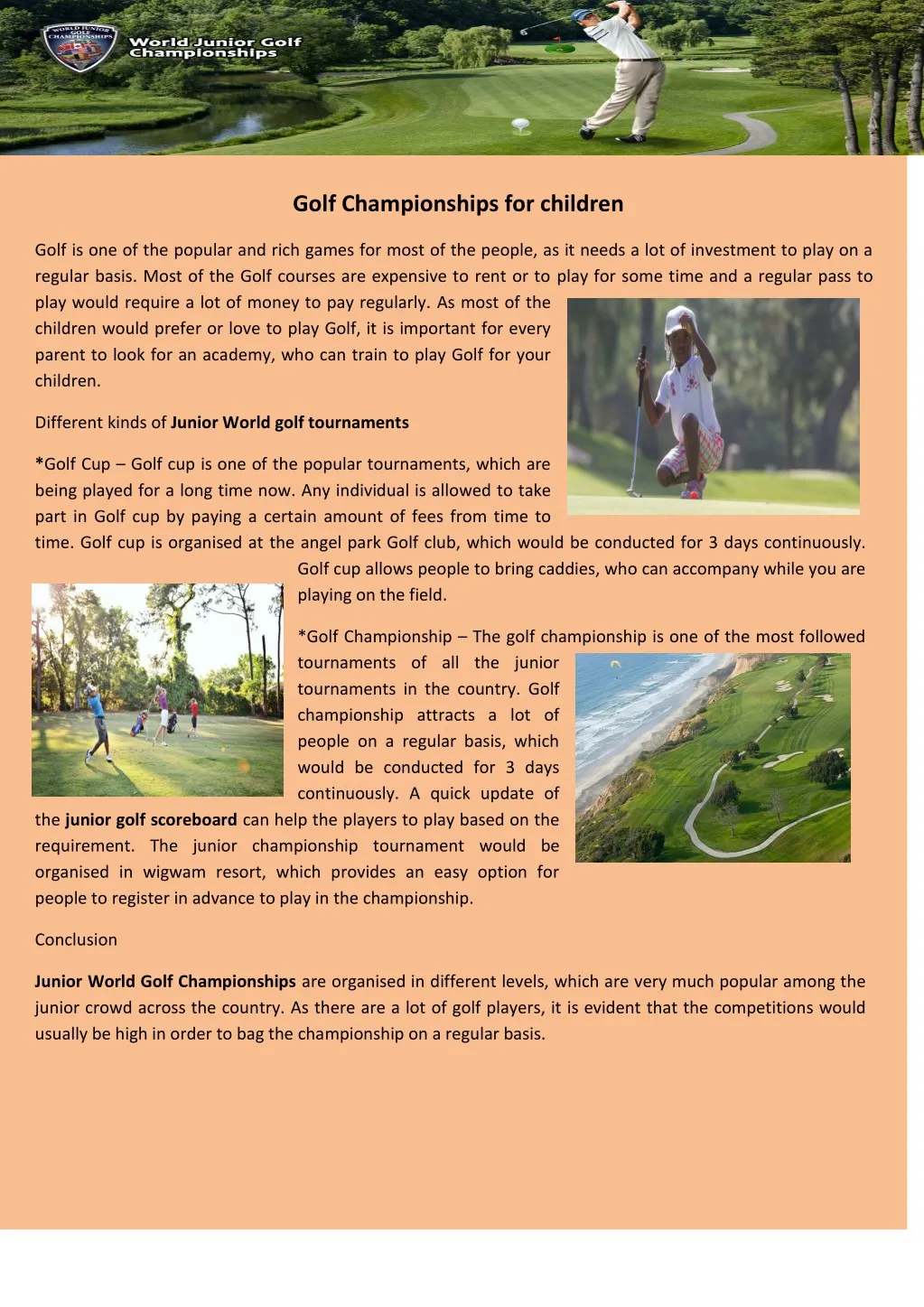 PPT Junior golf scoreboard PowerPoint Presentation, free download