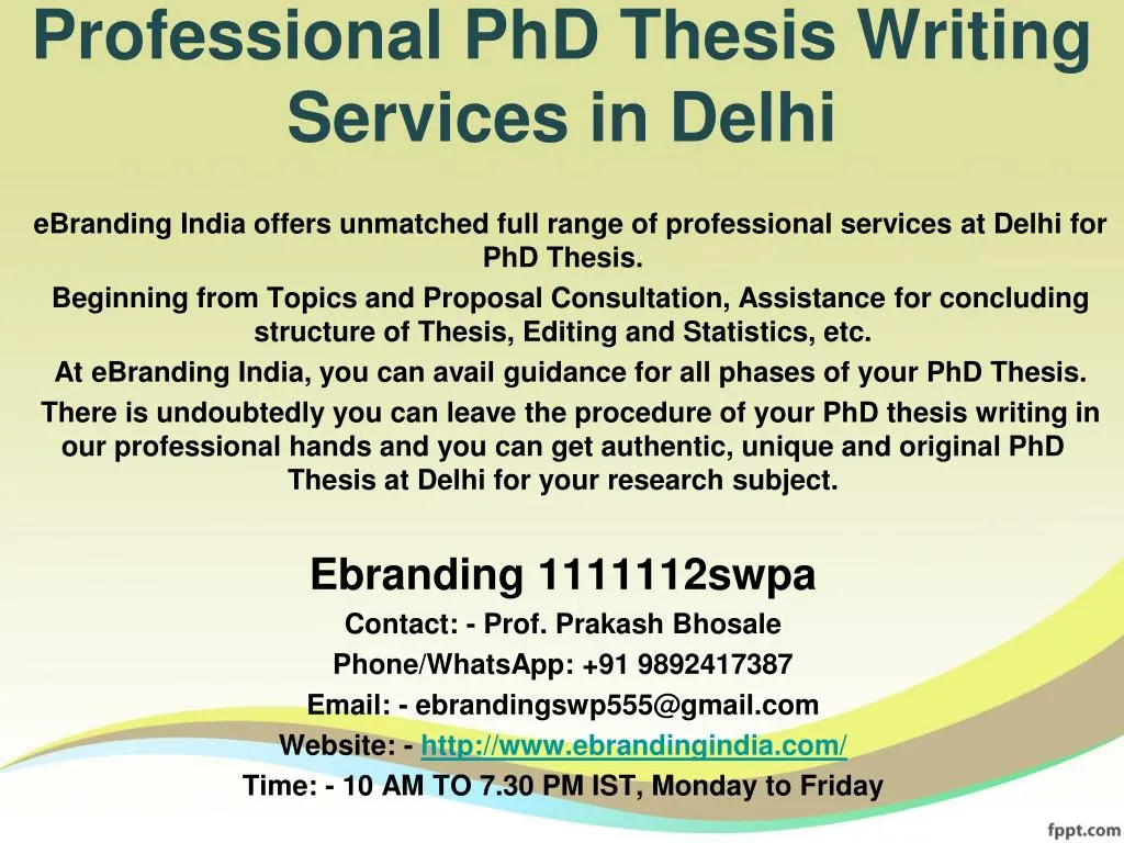 Professional phd thesis writers