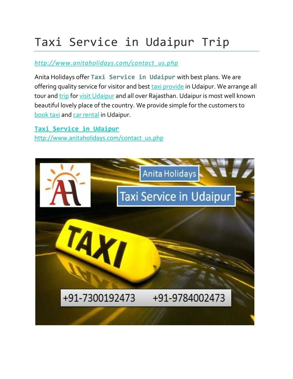 taxi service in udaipur trip n.