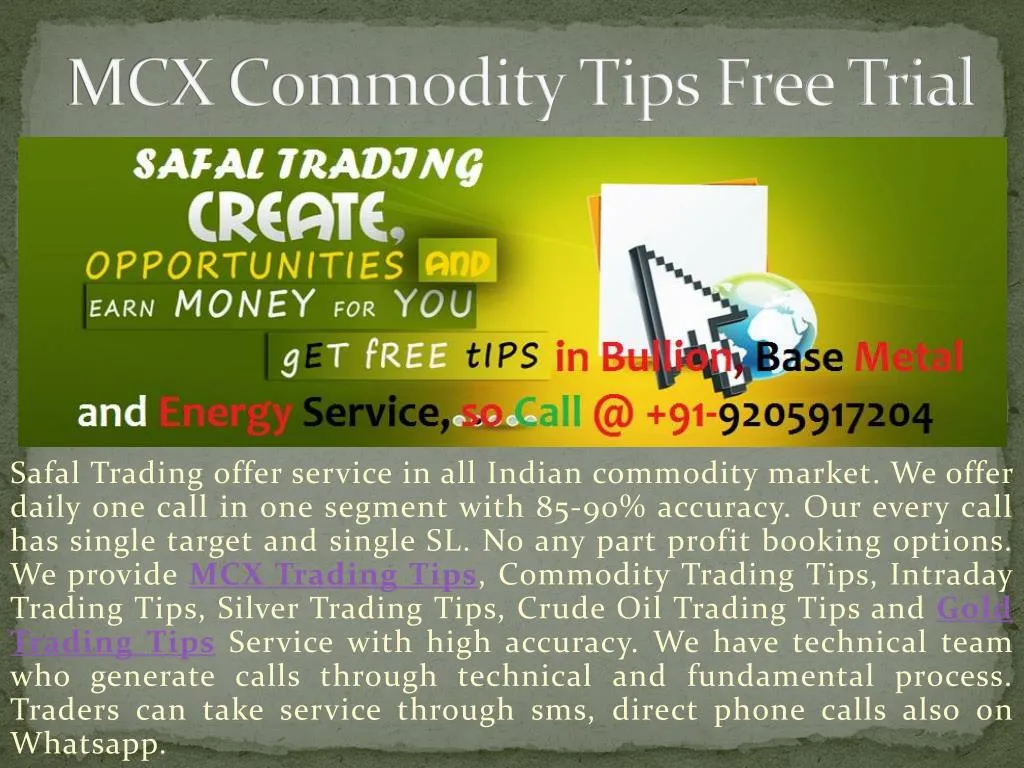 mcx commodity tips free trial n.
