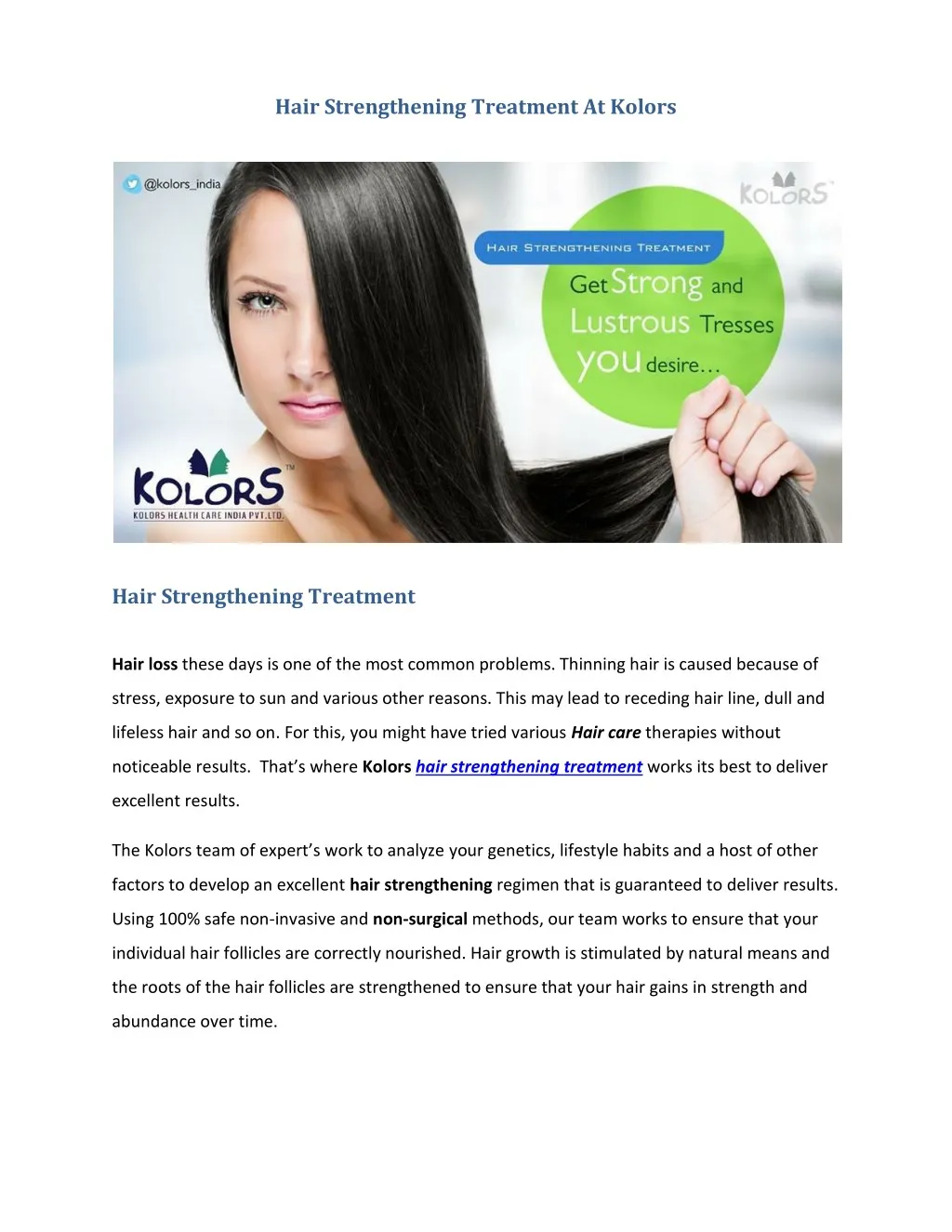 hair strengthening treatment at kolors n.