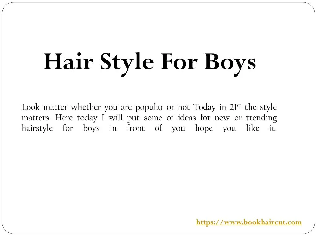PPT - Hairstyle For Boys PowerPoint Presentation, free download - ID:7716518