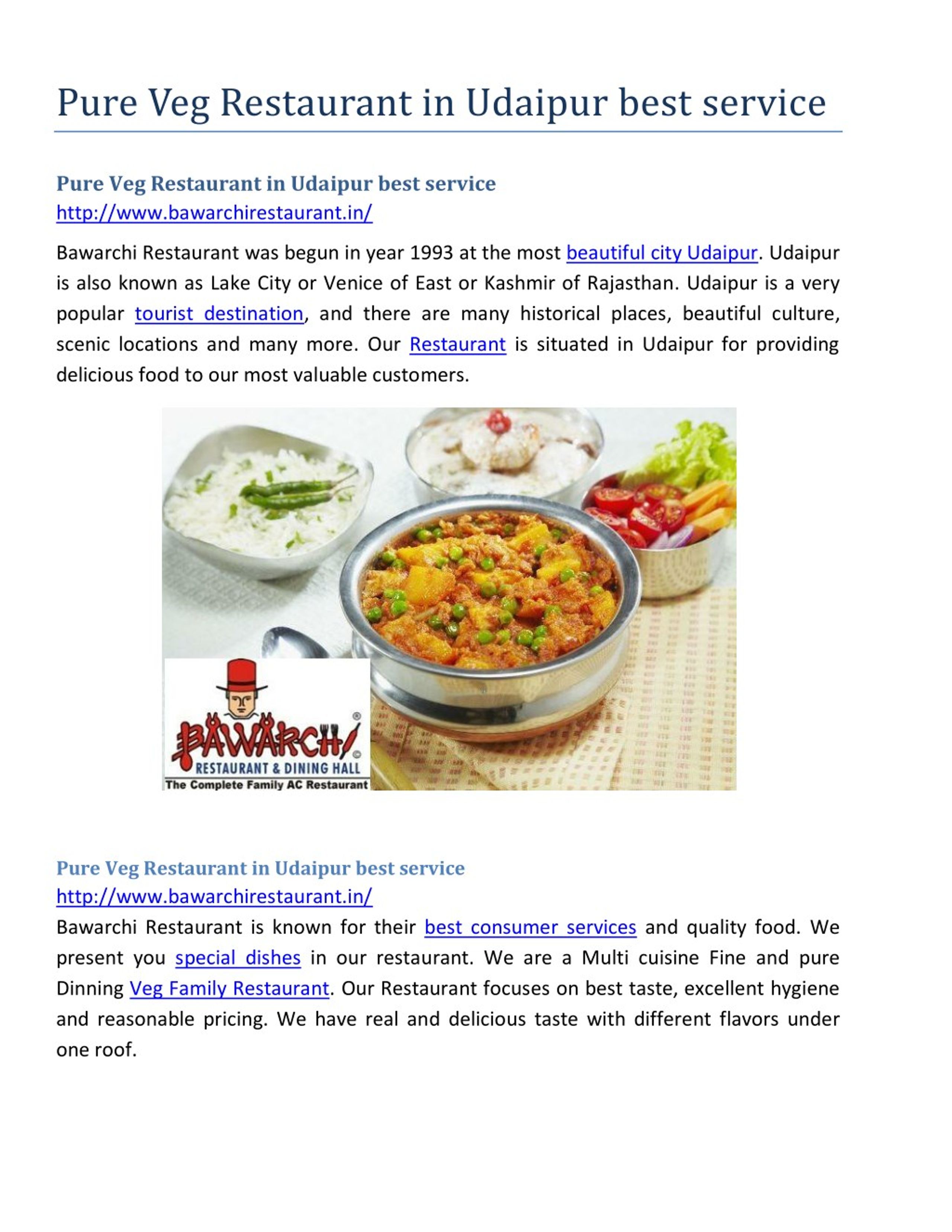 PPT - Pure Veg Restaurant in Udaipur best service PowerPoint