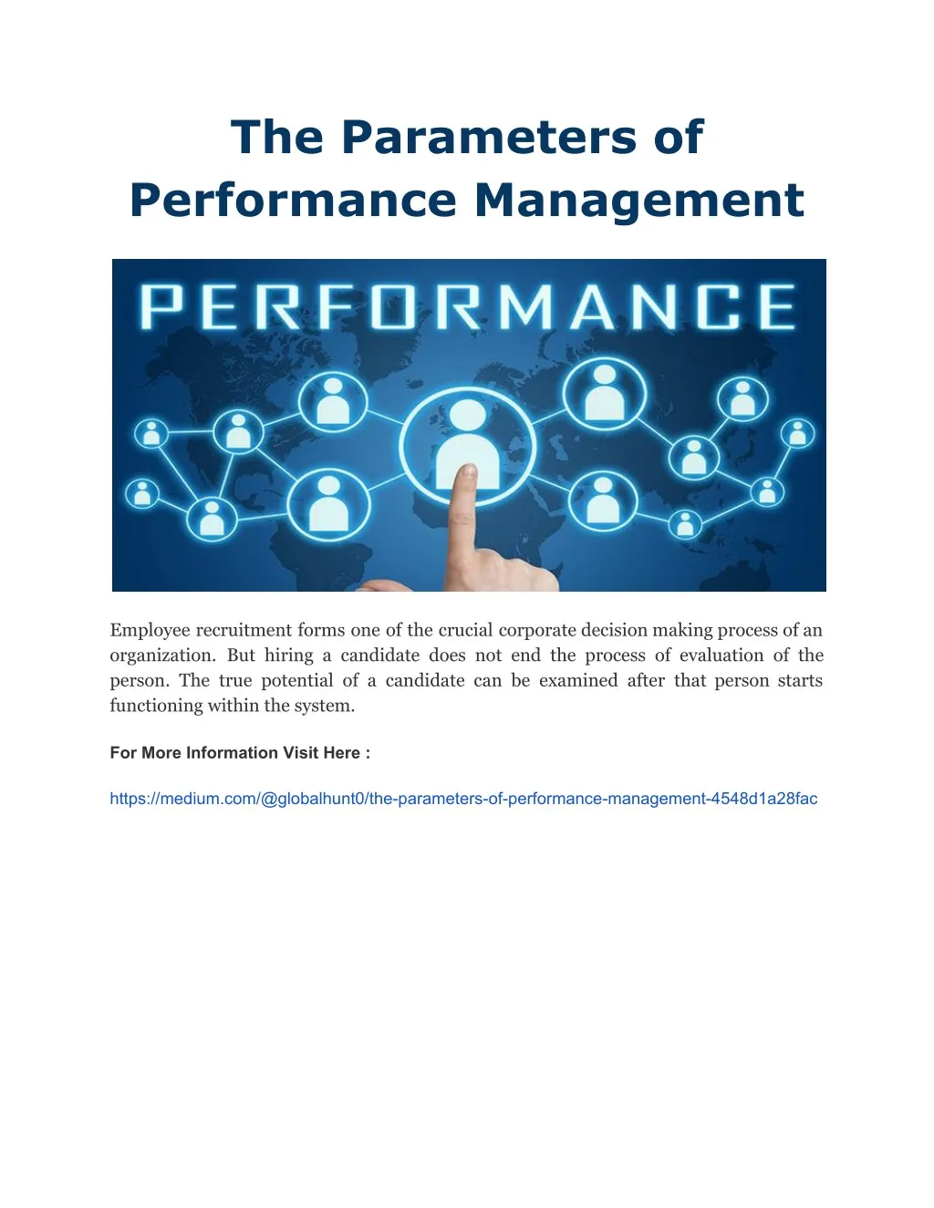 the parameters of performance management n.