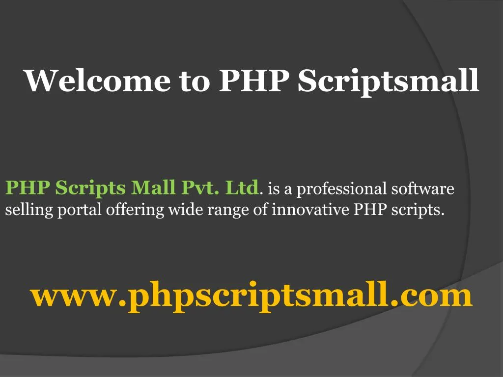 welcome to php scriptsmall n.
