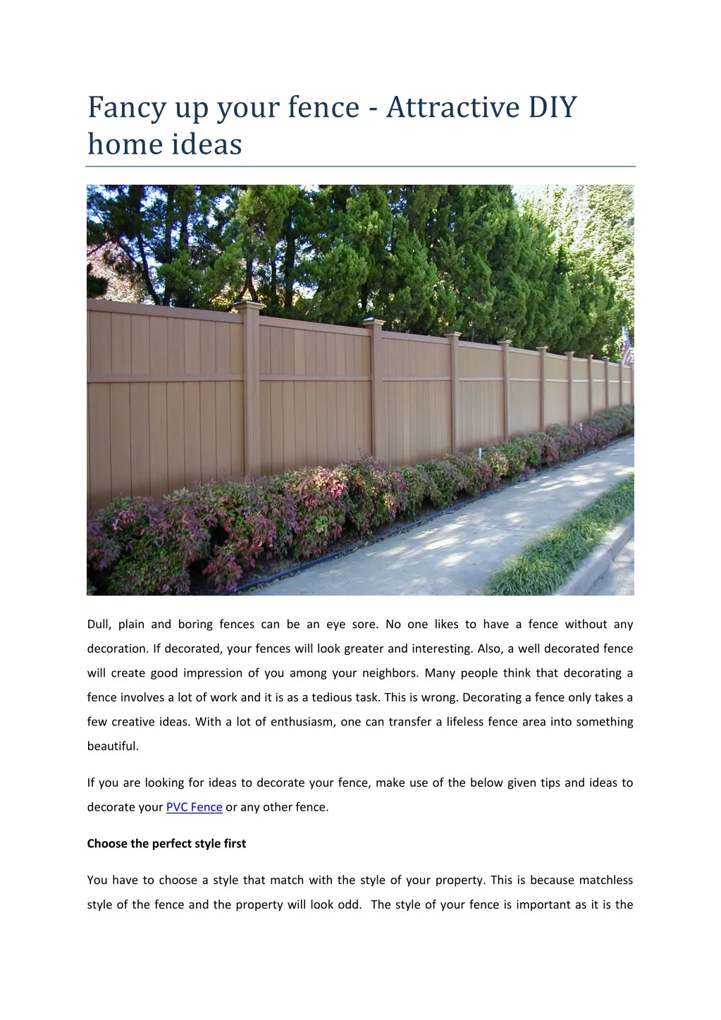 Ppt Fancy Up Your Fence Attractive Diy Home Ideas Powerpoint