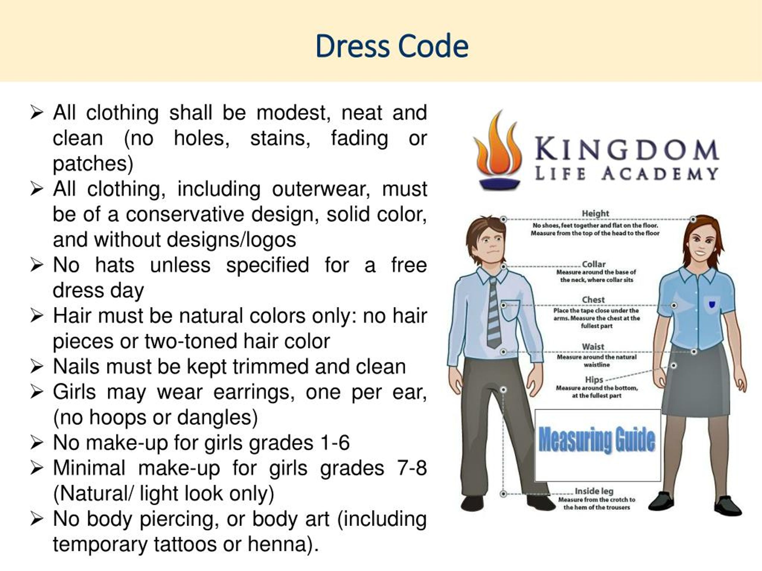 school dress code presentation