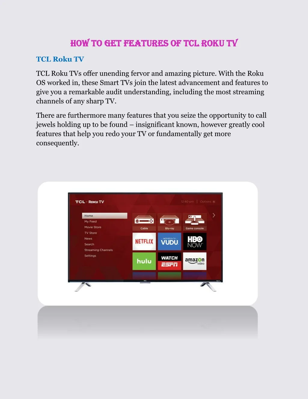 PPT - How to get Features of TCL Roku TV PowerPoint Presentation - ID