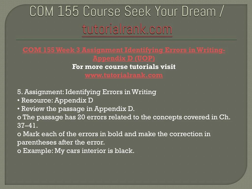 com 155 assignment identifying errors in Biol 155 main content biology exam scoring errors reading the text assignment prior to lecture aids in understanding lecture presentations and helps to. com 155 assignment identifying errors in Biol 155 main content biology exam scoring errors reading the text assignment prior to lecture aids in understanding lecture presentations and helps to.