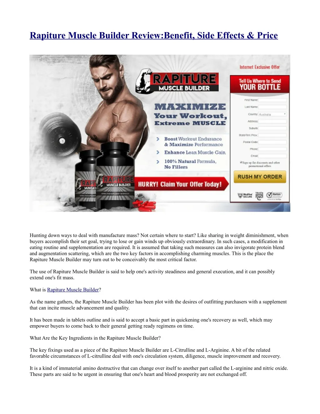 PPT http//trimcoloncleanse.dk/rapituremusclebuilder/ PowerPoint