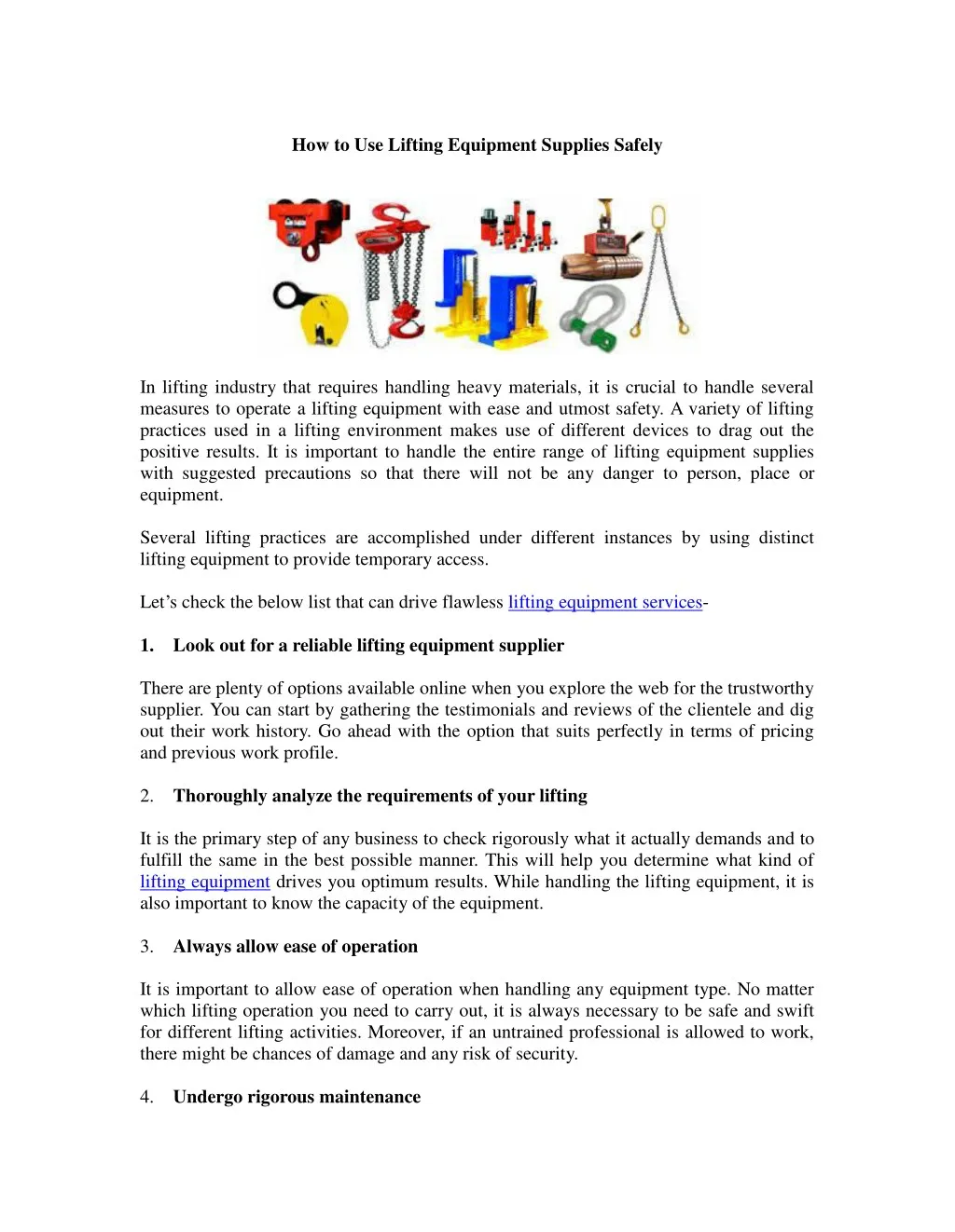 PPT - Lifting Equipment PowerPoint Presentation, free download - ID:7723116