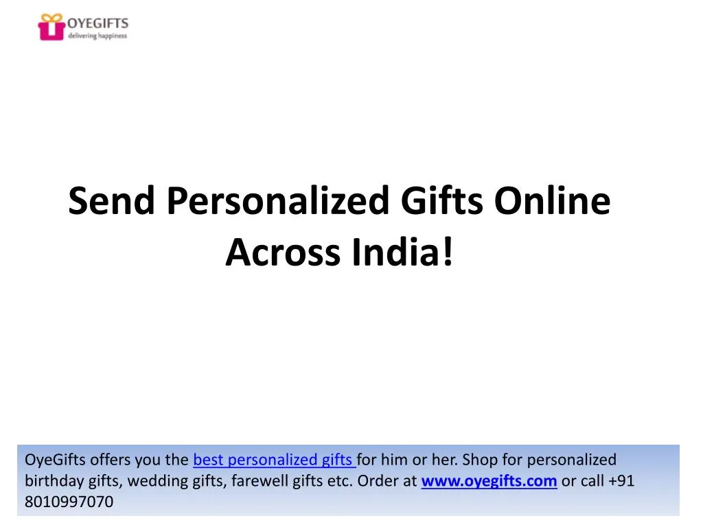 send p ersonalized gifts o nline across india n.