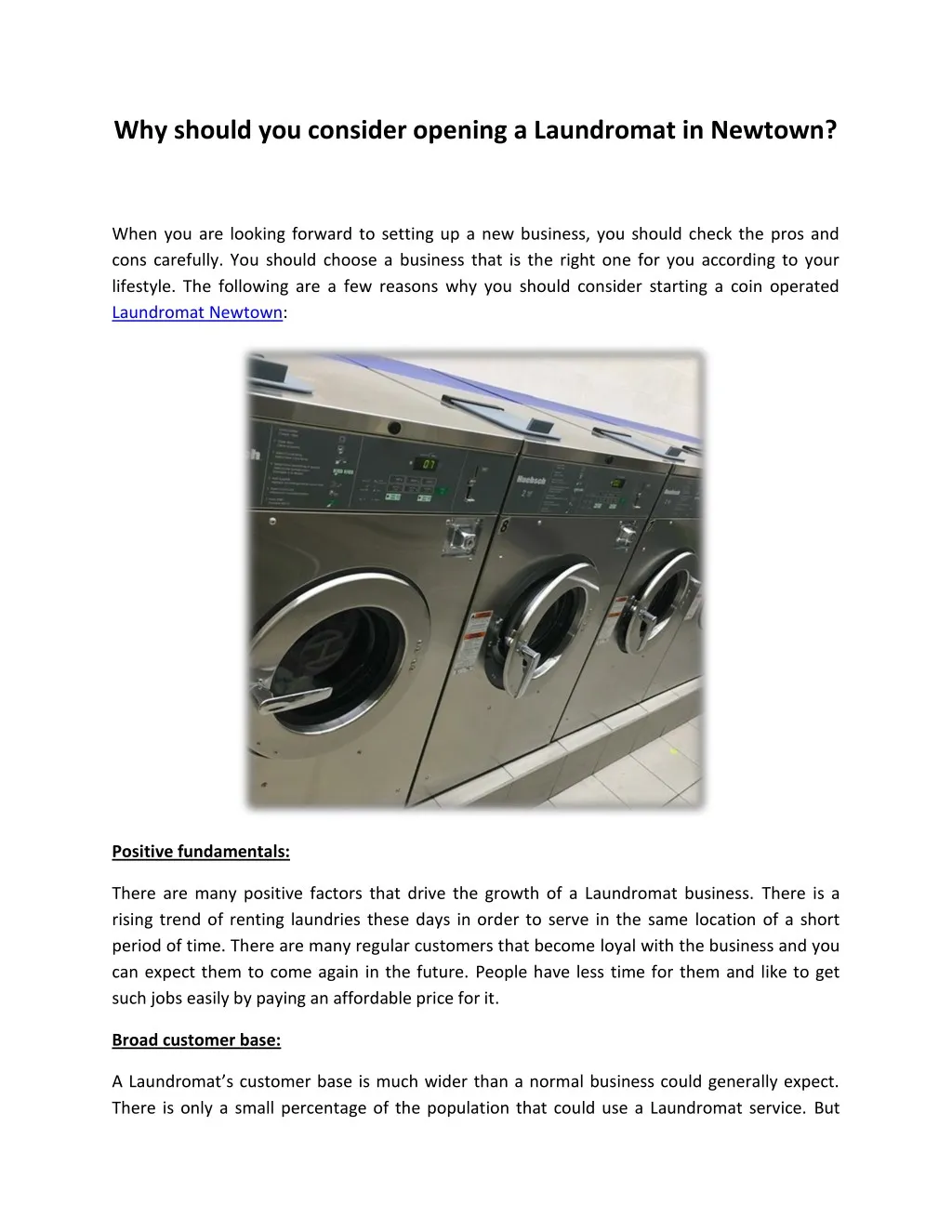 why should you consider opening a laundromat n.