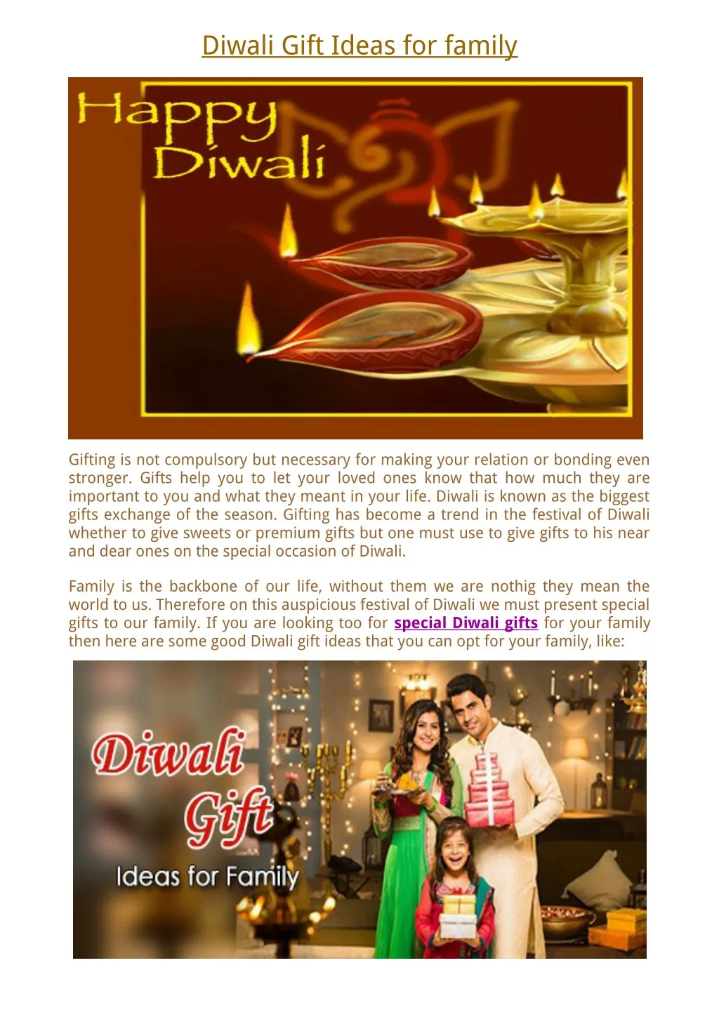 diwali gift ideas for family n.