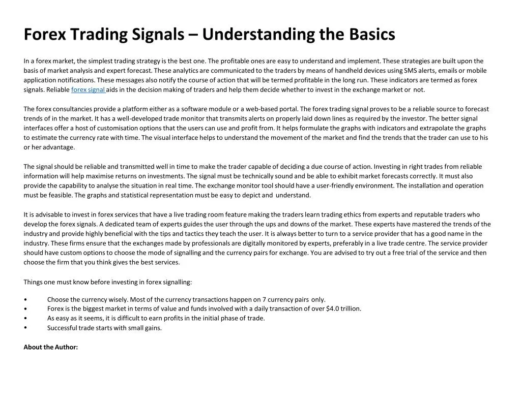 Understanding forex trading basics