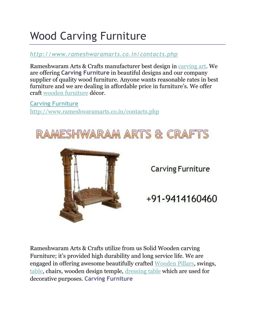 wood carving furniture n.