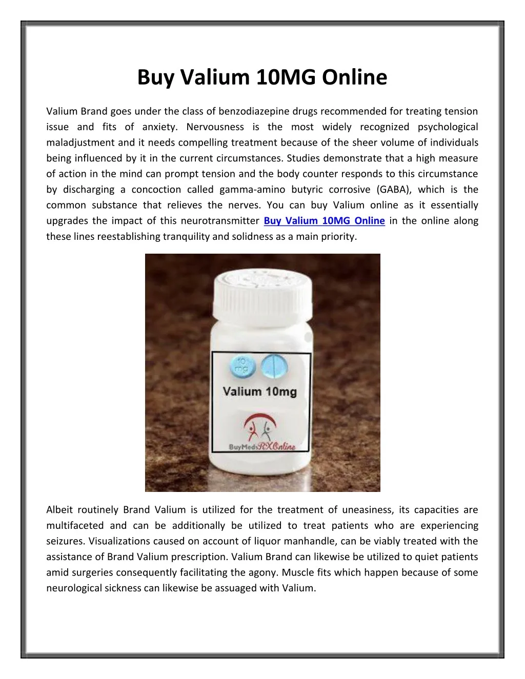 Buy Valium 10mg Online
