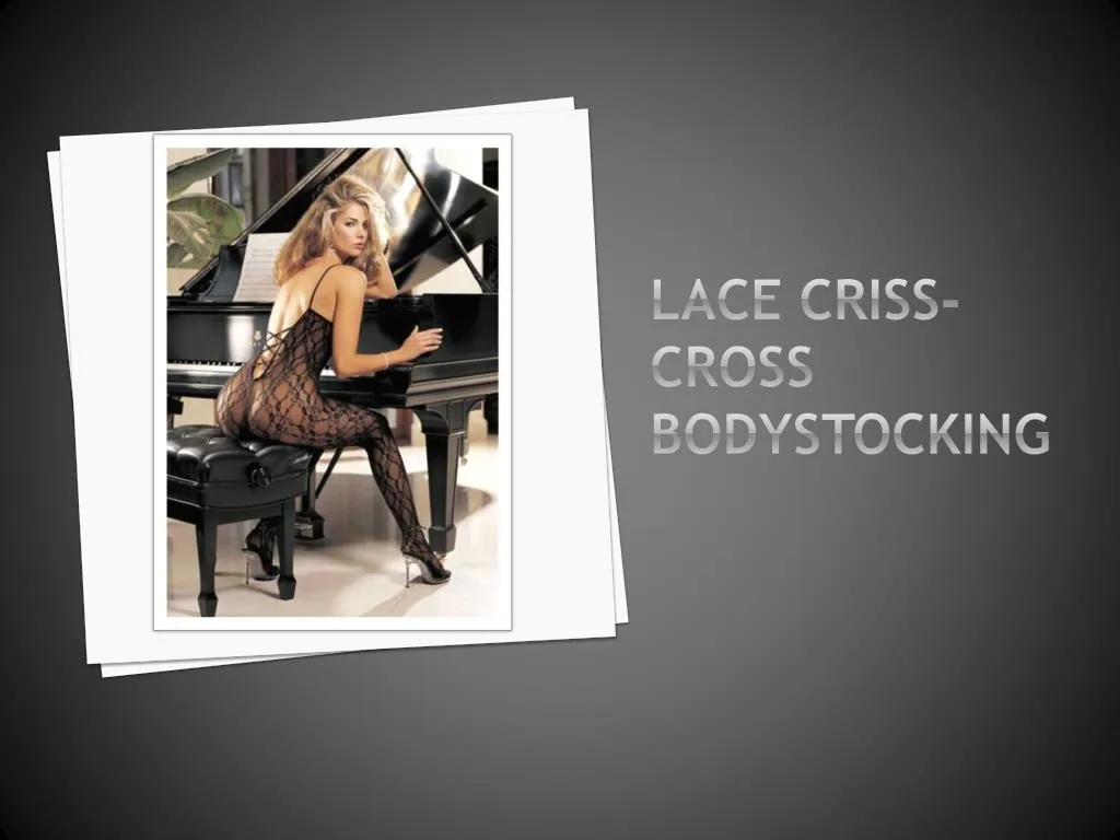 lace criss cross bodystocking n.