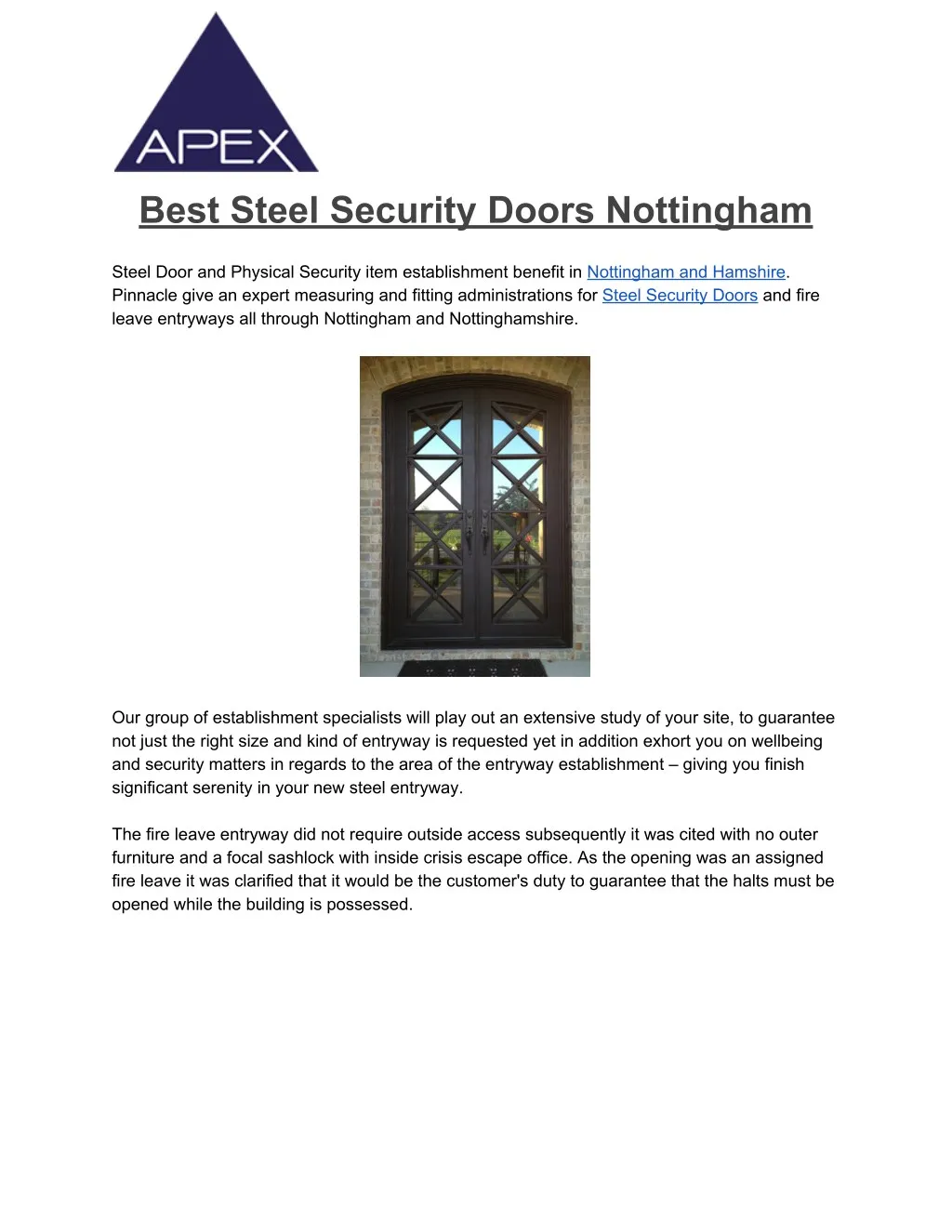 best steel security doors nottingham n.