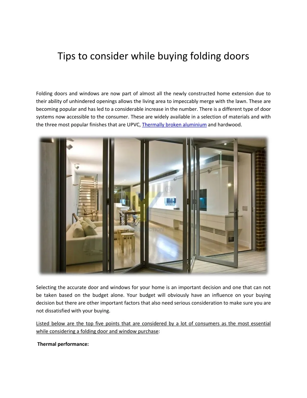 tips to consider while buying folding doors n.
