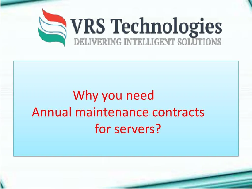 why you need annual maintenance contracts n.