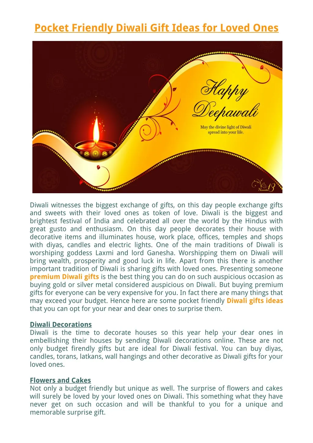 pocket friendly diwali gift ideas for loved ones n.