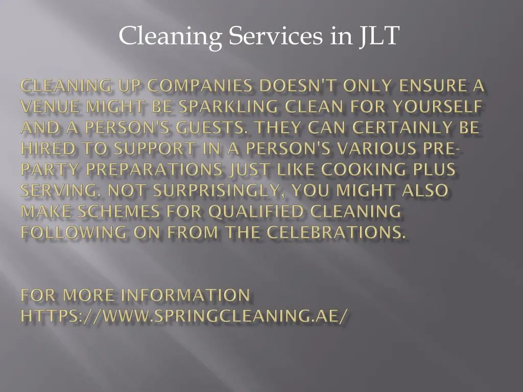 PPT Cleaning services in JLT PowerPoint Presentation, free download