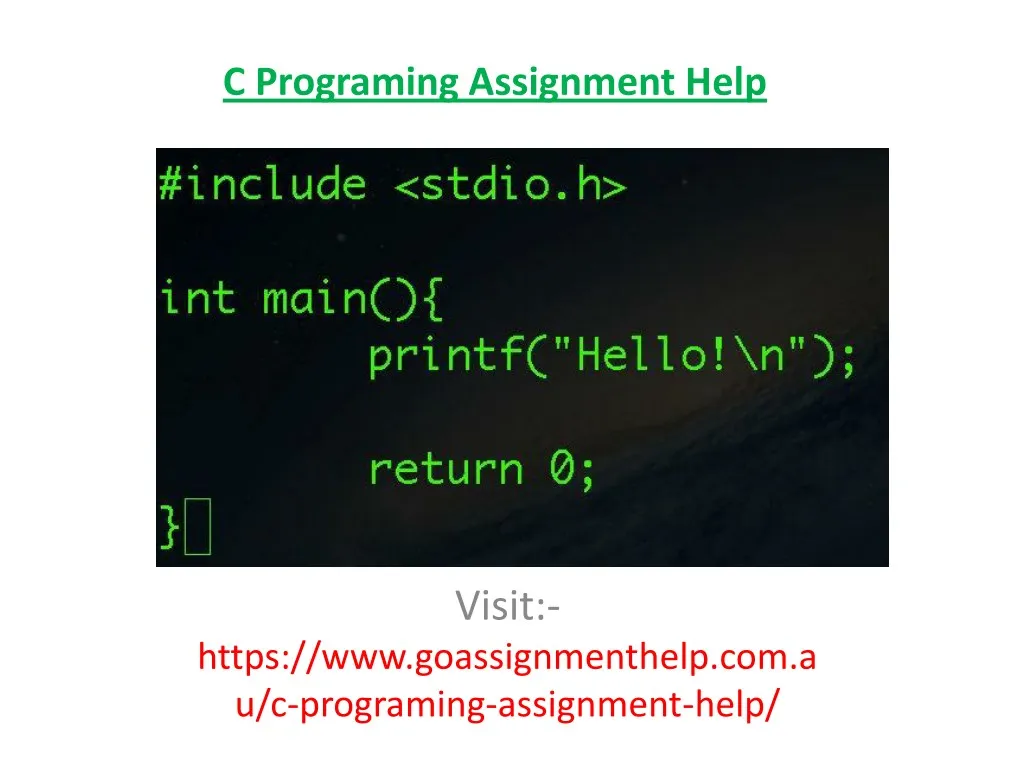 c programming assignment front page design