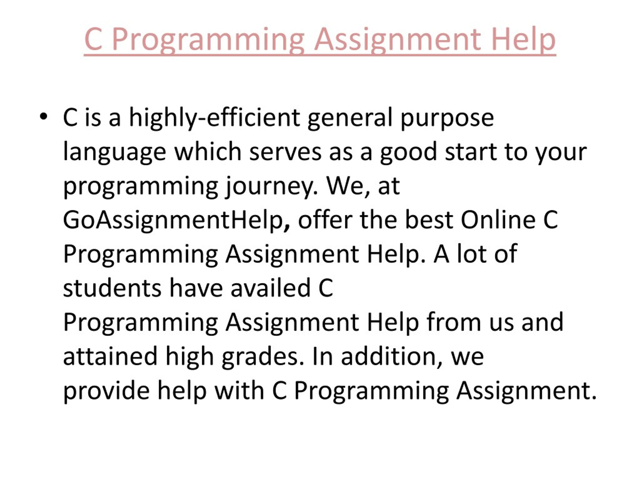 Who provides the best assignment help for C programming?