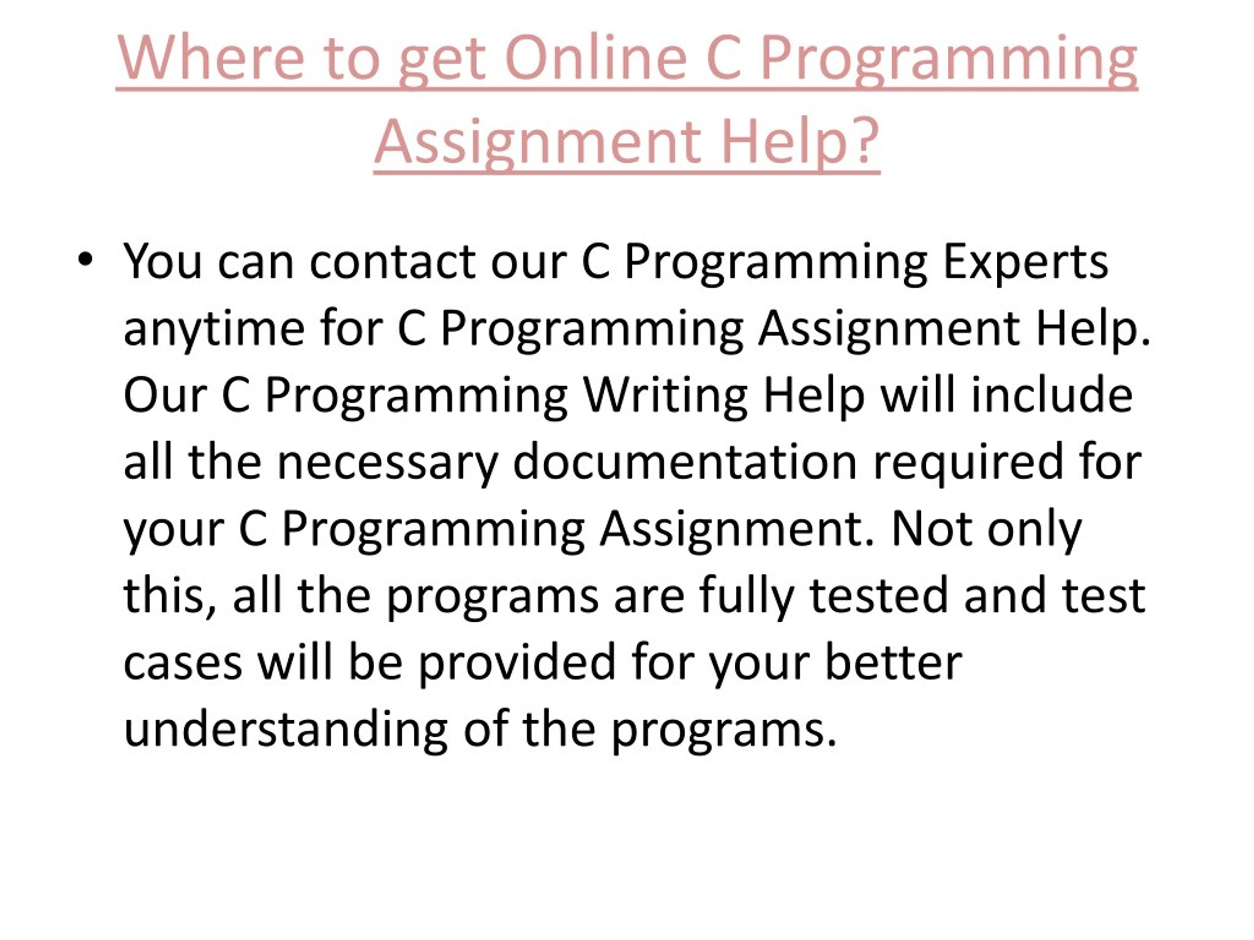 C Programming Assignment Writing Help