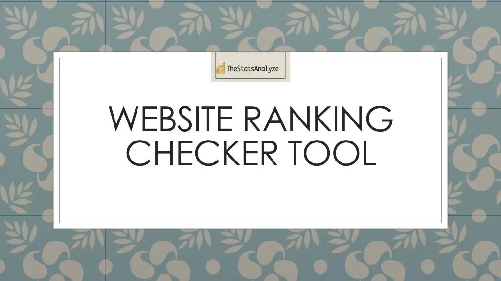 check site ranking