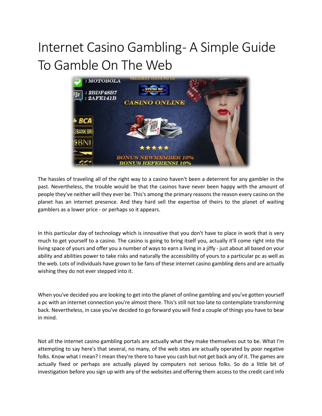 internet casino gambling a simple guide to gamble n.