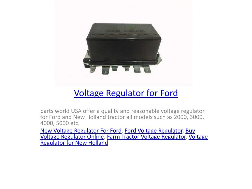 voltage regulator for ford n.