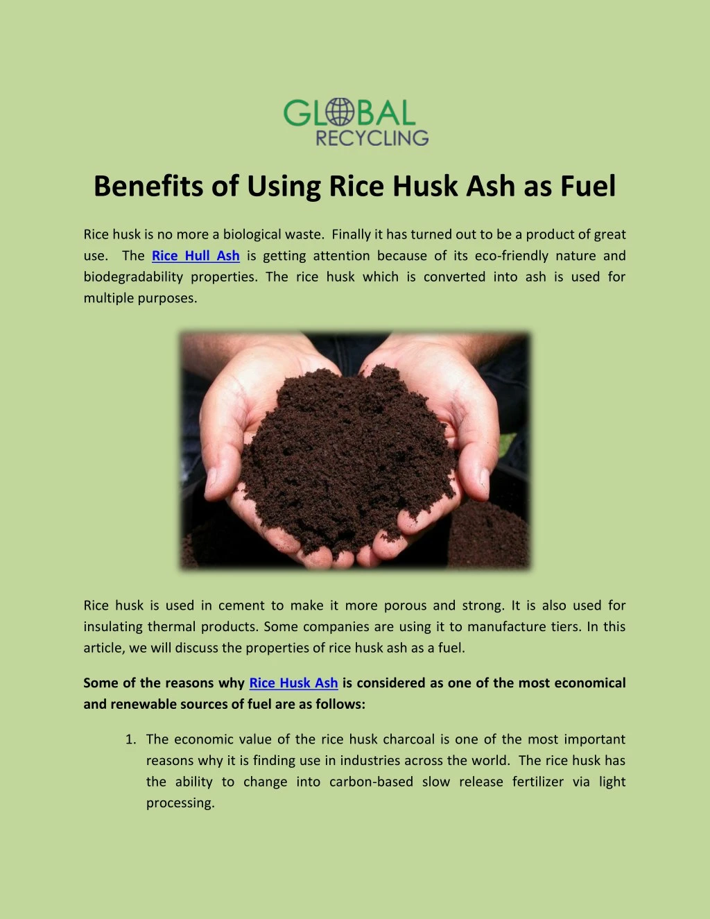 PPT - Benefits of Using Rice Husk Ash as Fuel PowerPoint Presentation ...