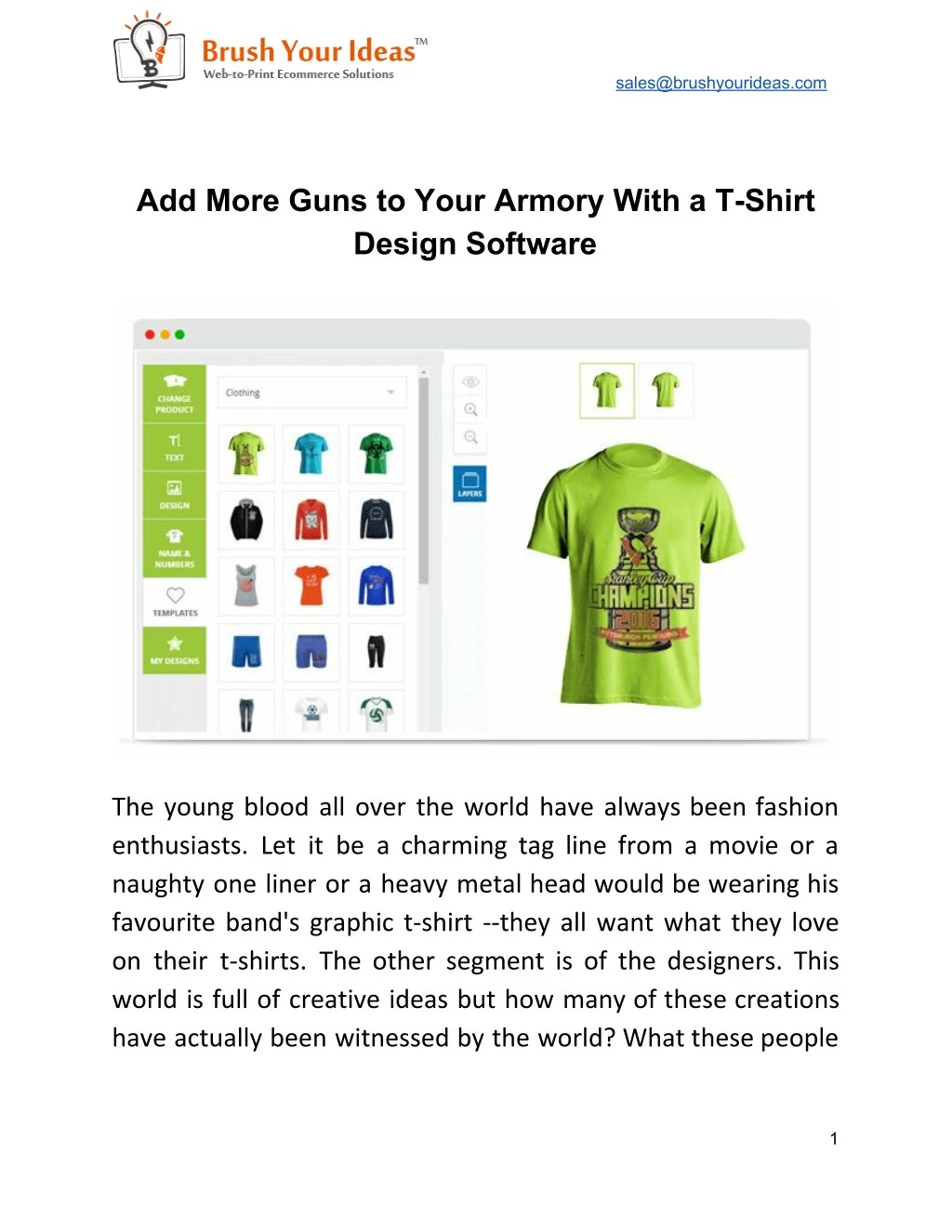 Ppt Add More Guns To Your Armory With A T Shirt Design Software Powerpoint Presentation Id