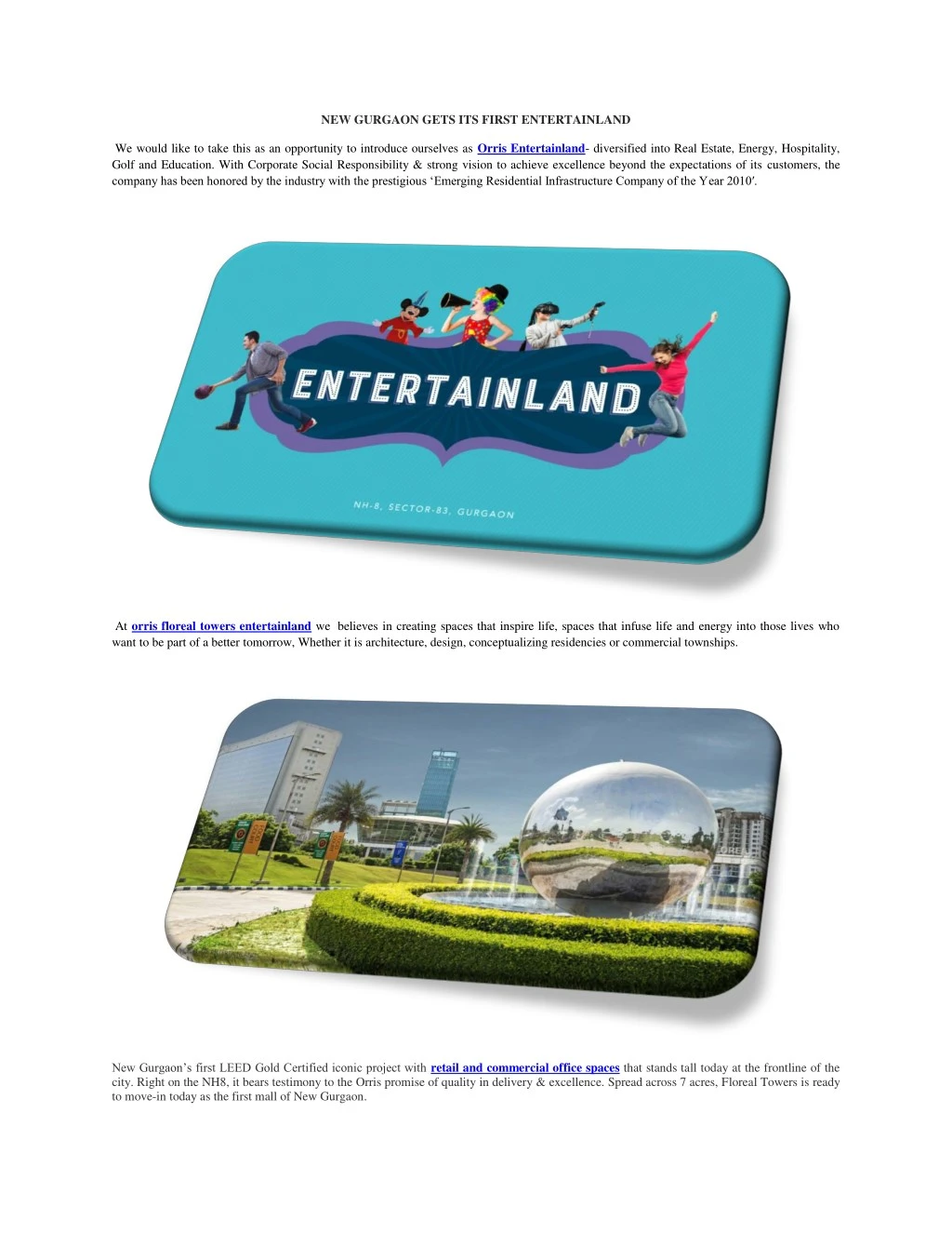 new gurgaon gets its first entertainland n.