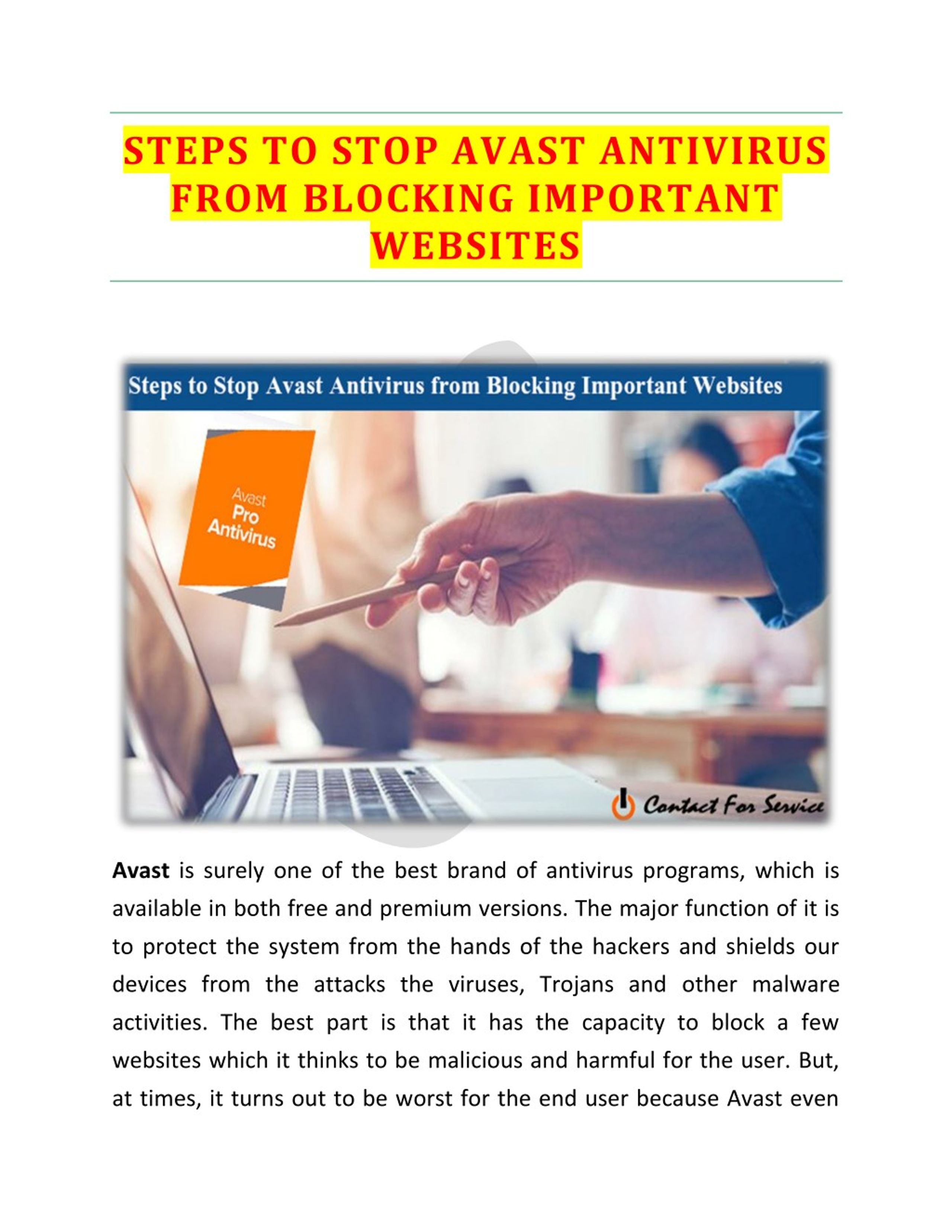 PPT   Steps To Stop Avast Antivirus From Blocking Important Websites