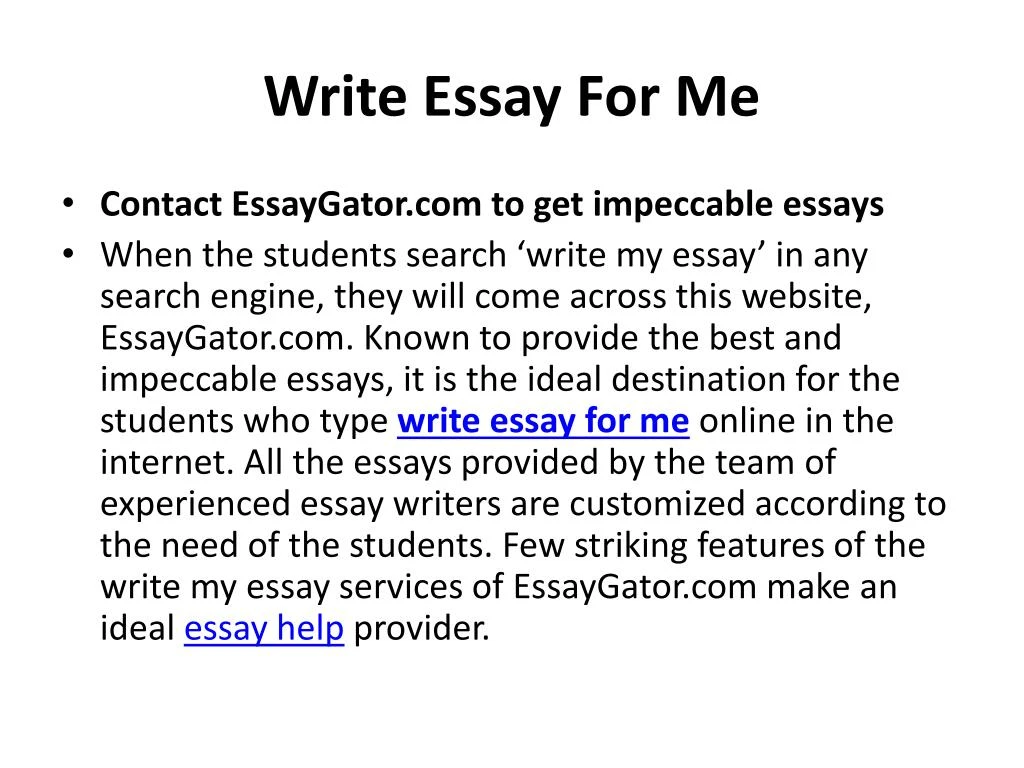 write that essay contact