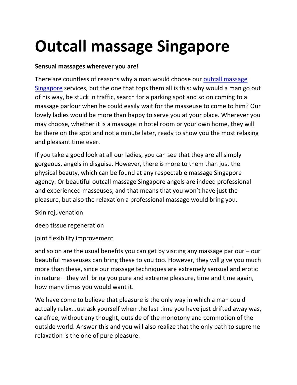 outcall massage singapore n.