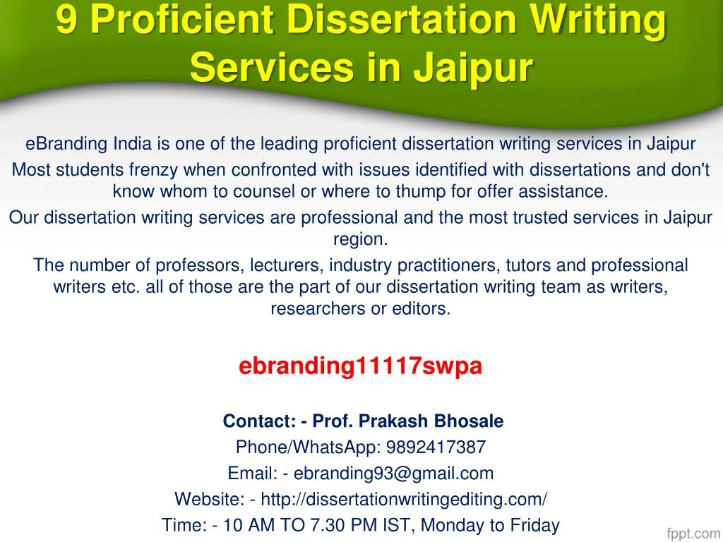 phd thesis writing services in jaipur