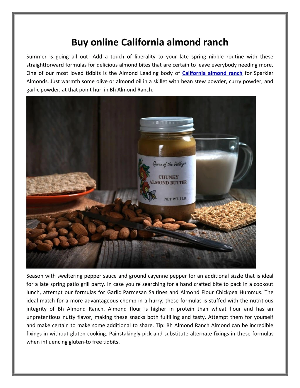 buy online california almond ranch n.